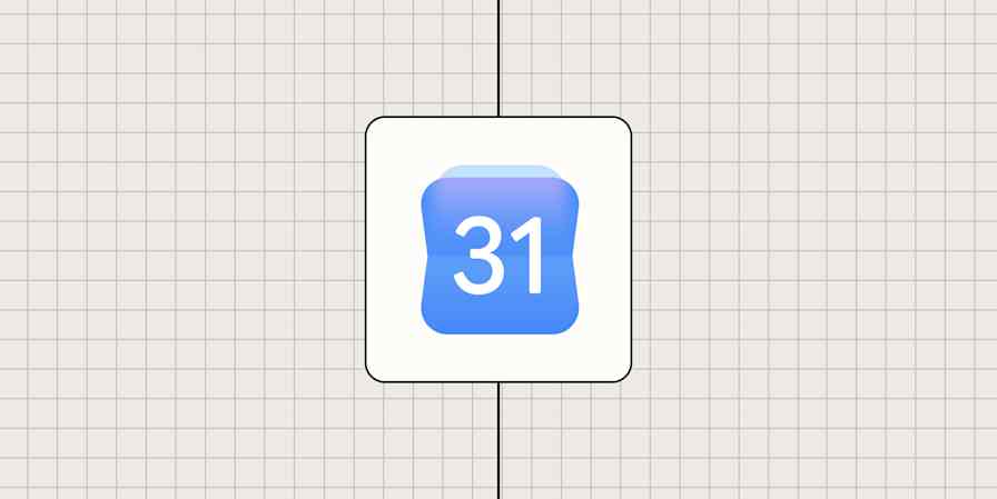 A hero image for Google Calendar app tips with the Google Calendar logo on a blue background