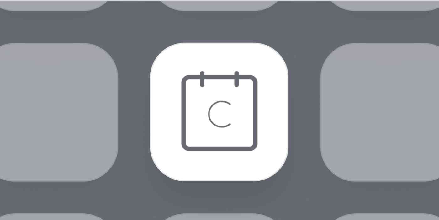 Hero image for app of the day with the Calendly logo on a gray background