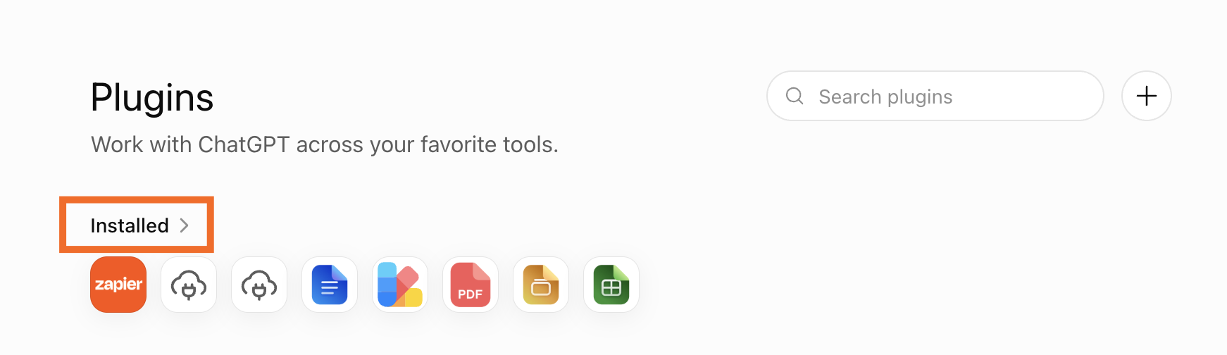 Selecting the app you want to uninstall from ChatGPT