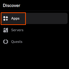 The Apps option in the Discover tab