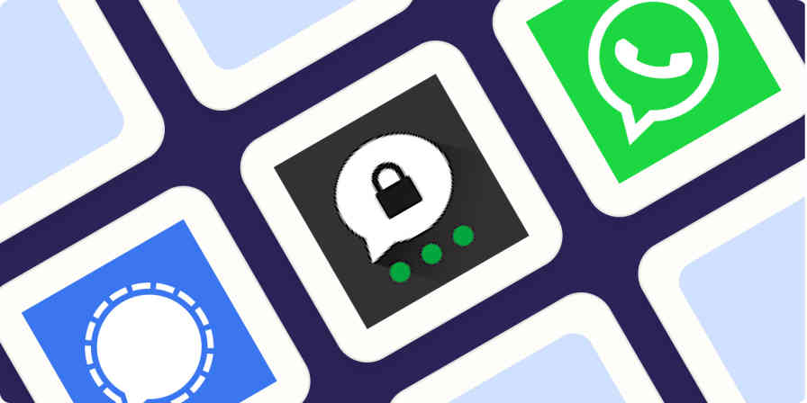 Hero image with the logos of the best secure messaging apps