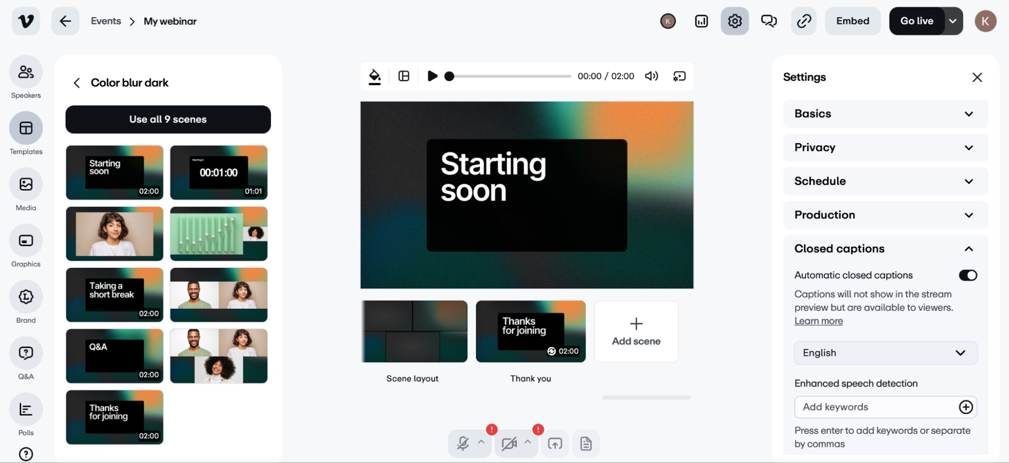 Vimeo, our pick for the best webinar software for professional features