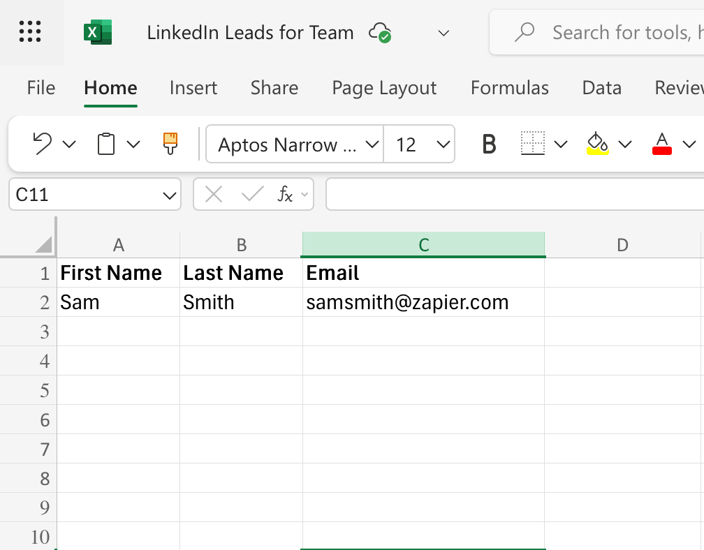 Screenshot of Excel spreadsheet with automation running