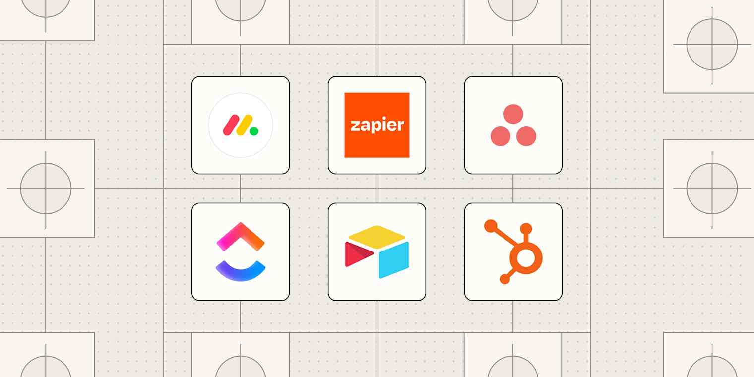 Hero image with the logos of the best workflow automation software