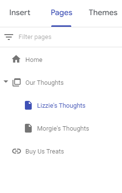 The Google Sites Horizontal Navigation Bar 