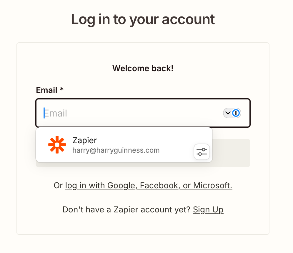 1Password autofilling a password based on the account you choose