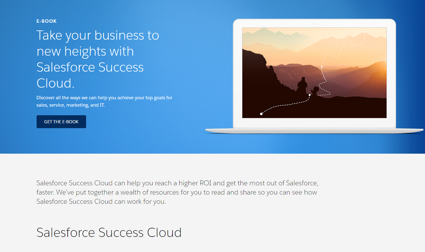 Screenshot showcasing one of Salesforce's Ebooks