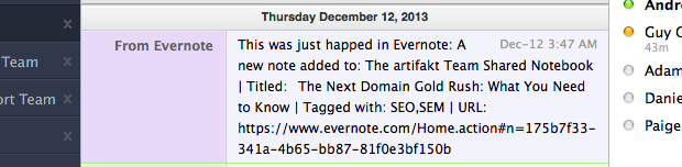 Evernote share