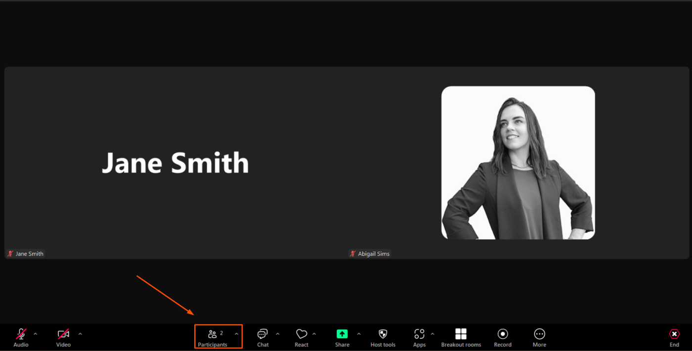The Participants button in Zoom