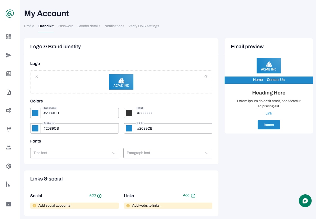 tinyEmail's onboarding process