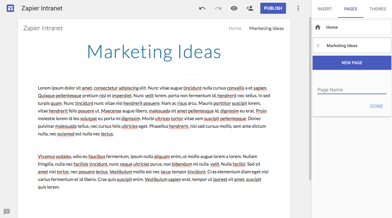 Add page to Google Sites website