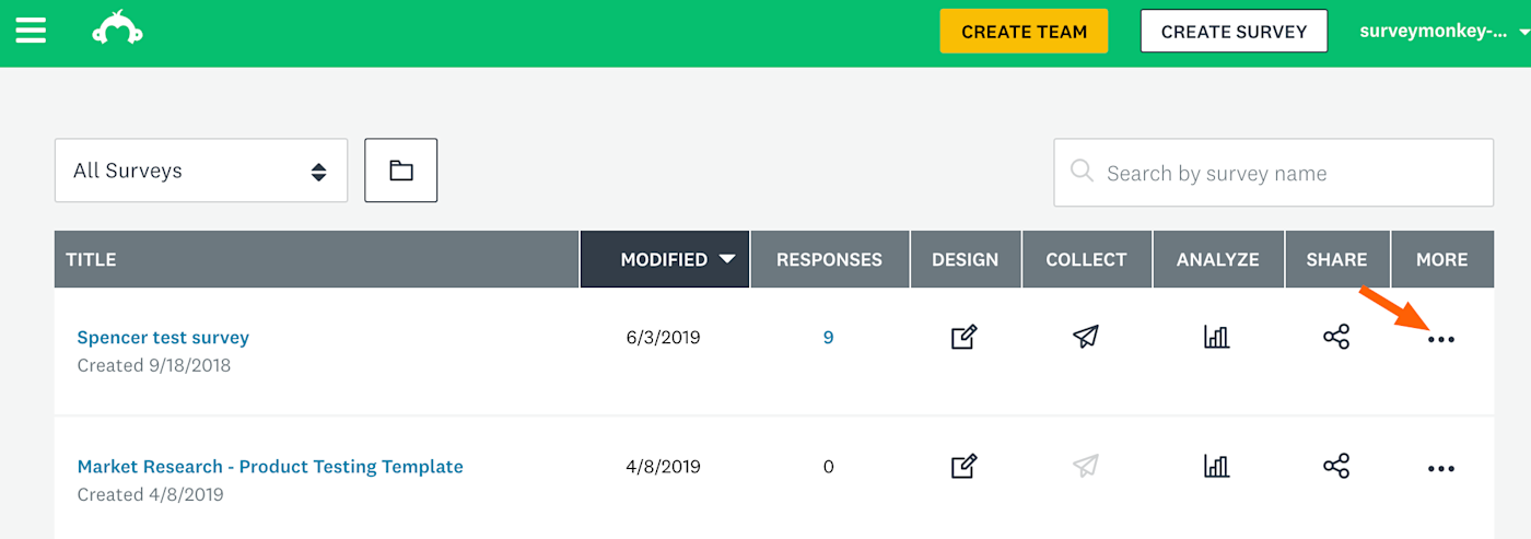 More options in SurveyMonkey