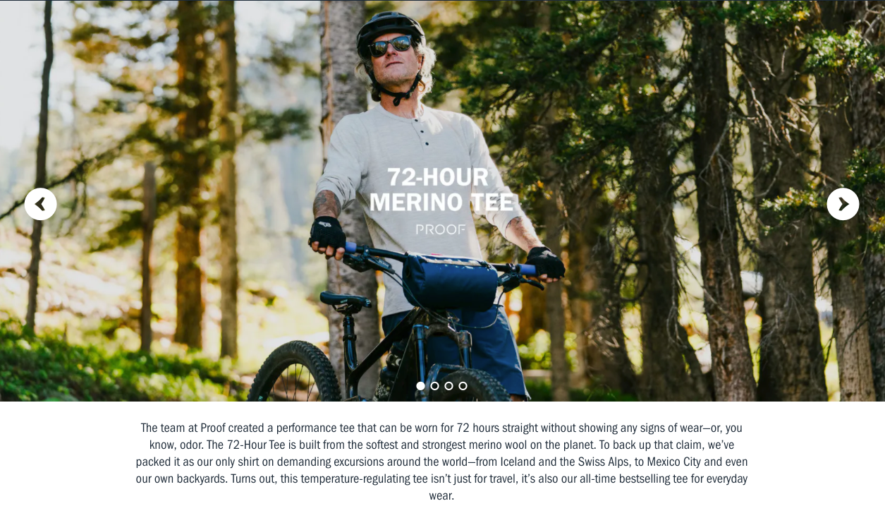 A screenshot of the 72-hour Tee from Huckberry