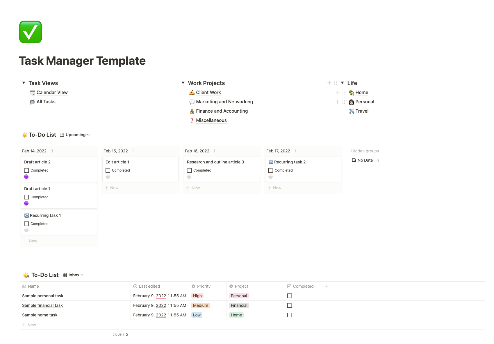 notion todo list template