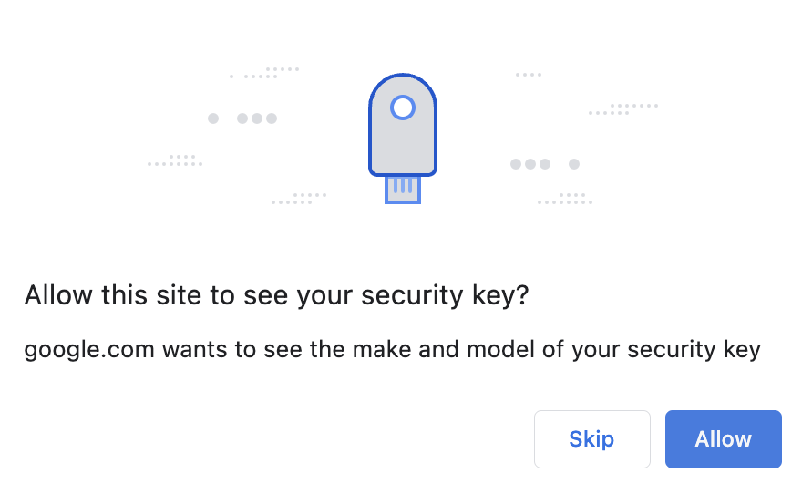 Prompt from Google to give it access to your YubiKey.