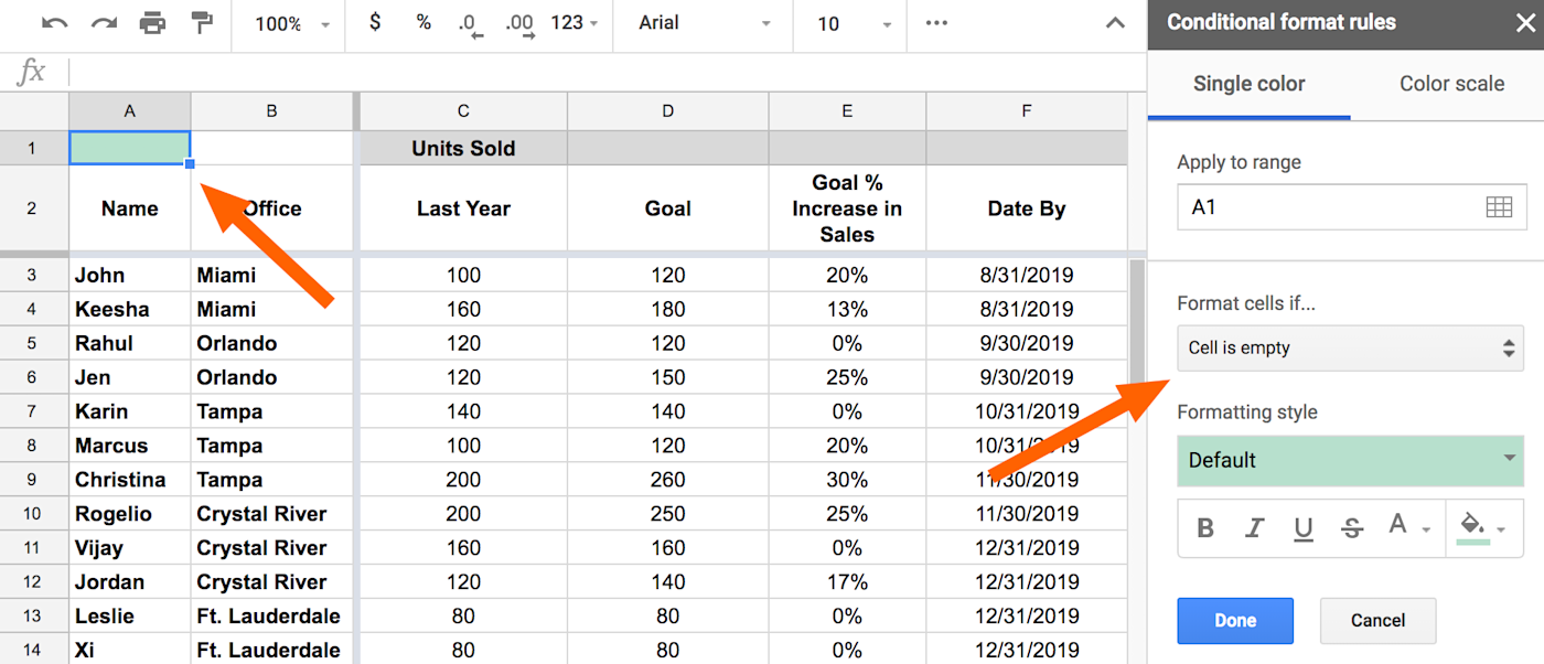 How to Use Conditional Formatting in Google Sheets