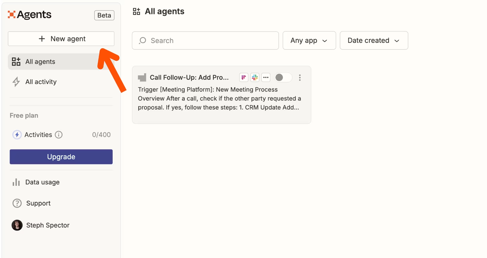 Creating a new Zapier Agent