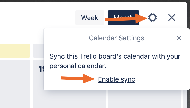 Enable calendar syncing in Trello