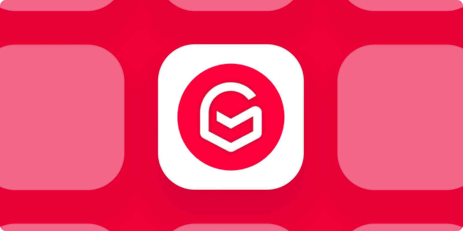 Gmelius app logo on a pink background