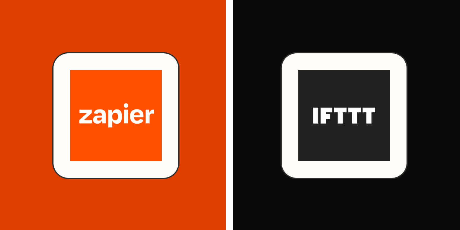 Hero image with the logos of Zapier and IFTTT
