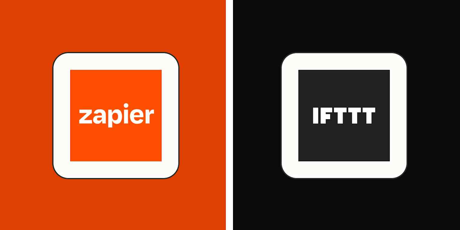 Hero image with the logos of Zapier and IFTTT