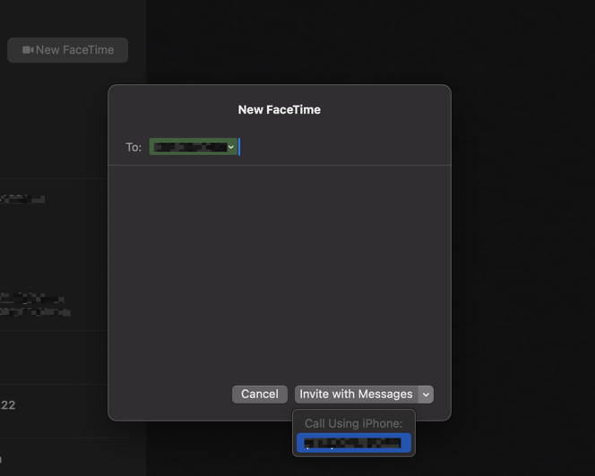 New Facetime call from a Mac.