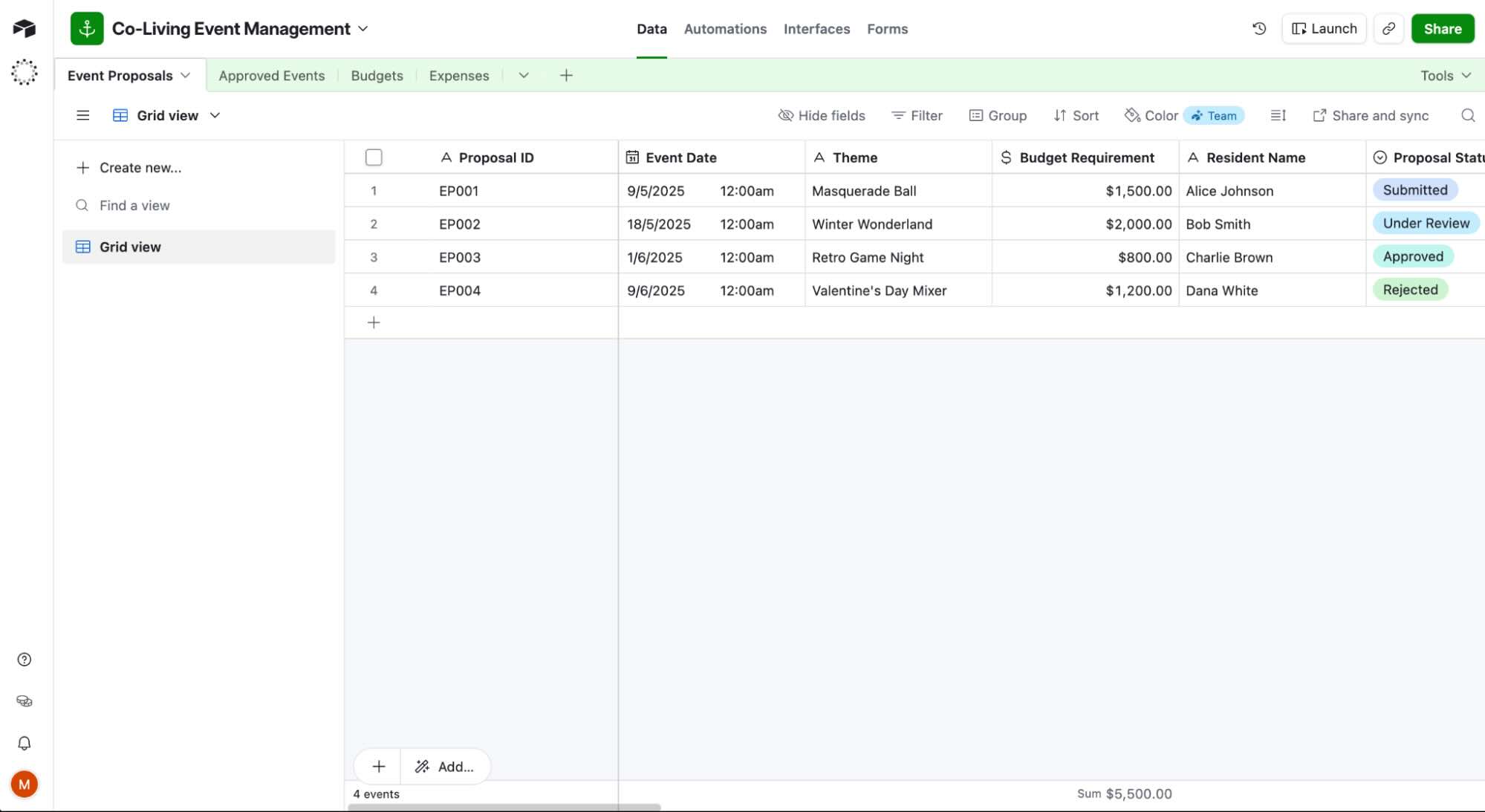 Airtable, our pick for the best spreadsheet-like database software