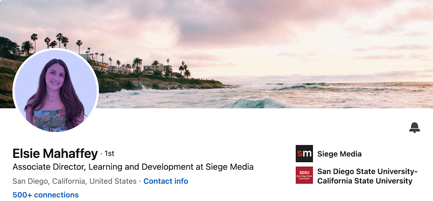 Screenshot of a LinkedIn banner idea showing a natural landscape.