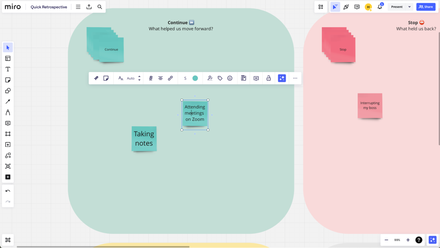 Miro, our pick for the best online whiteboard for for turning ideas into tasks