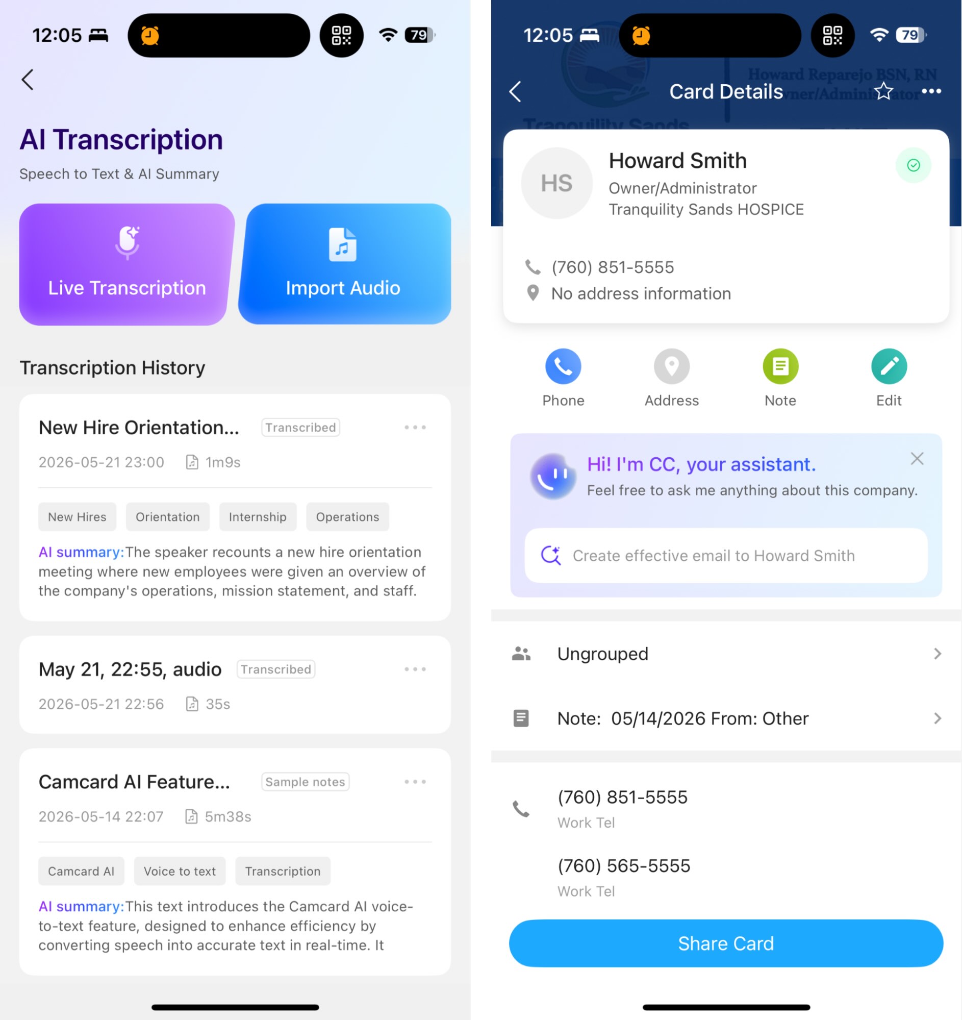 CamCard Premium, our pick for the best business card scanner app overall