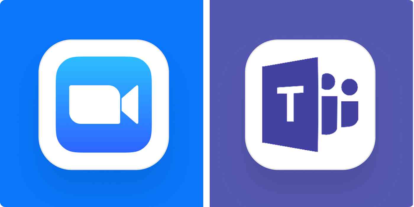 Hero image for app comparisons with the logos of Zoom and Microsoft Teams