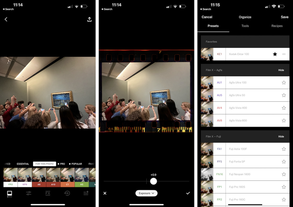VSCO, our pick for the best filter-based photo editing app for iPhone and Android