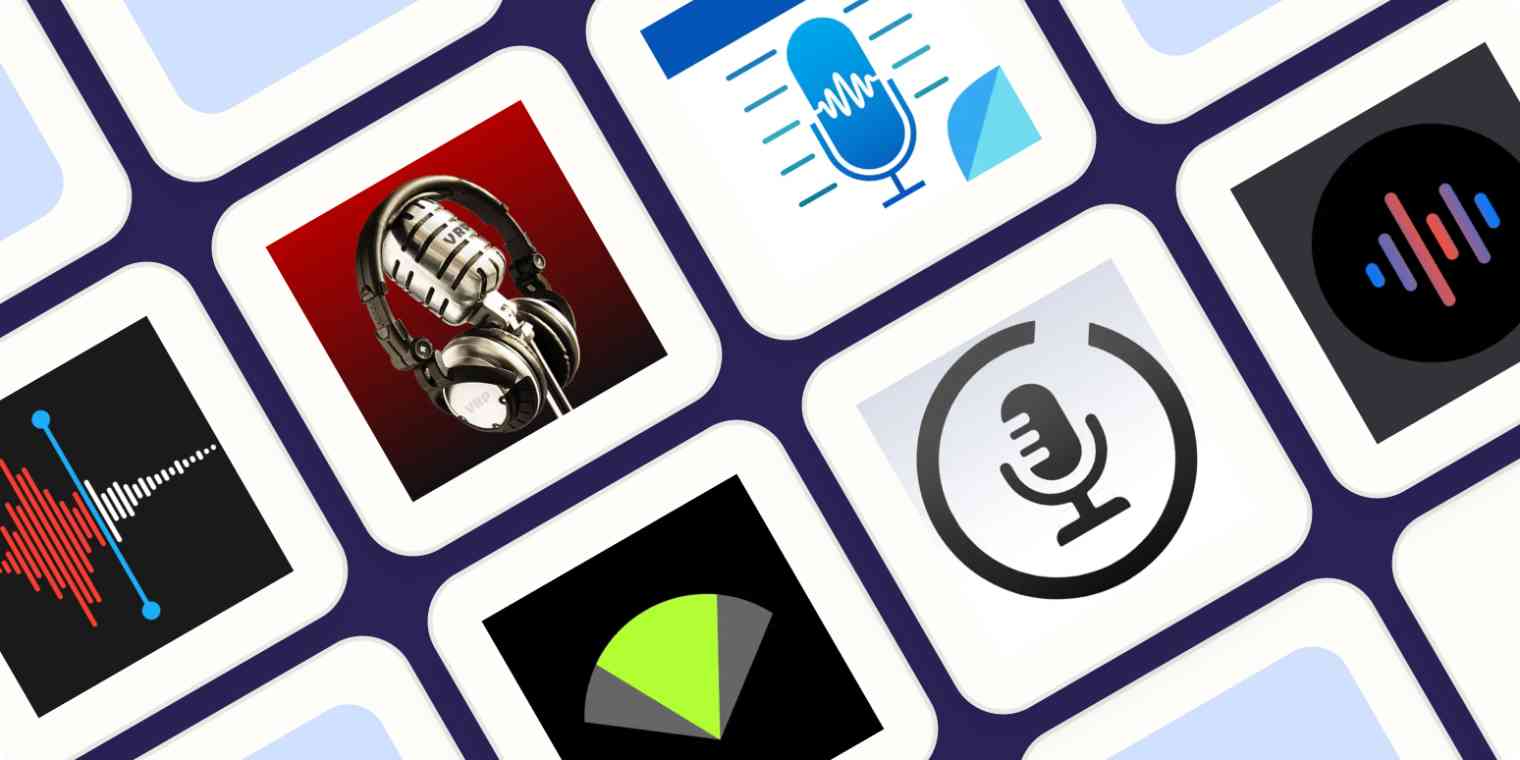 Hero image with the logos of the best iPhone voice recorders