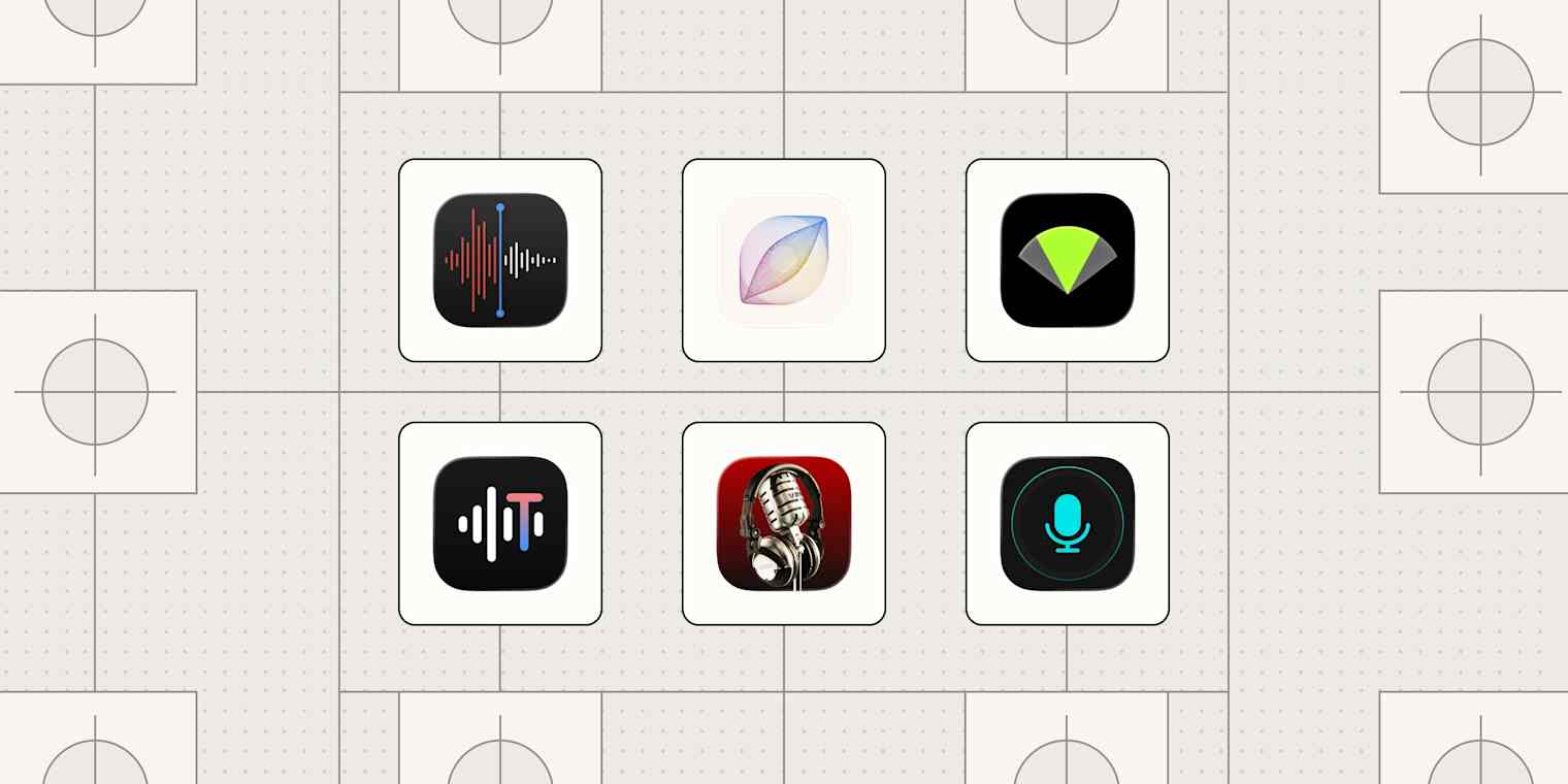 Hero image with the logos of the best iPhone voice recorders