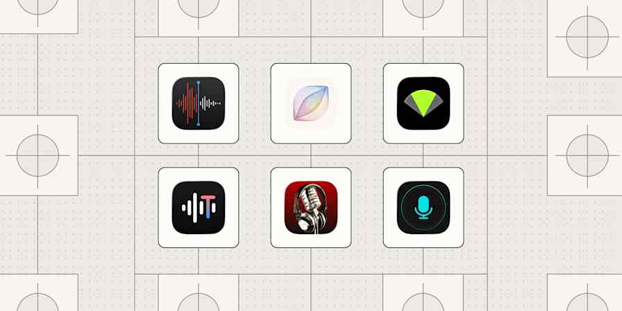 Hero image with the logos of the best iPhone voice recorders