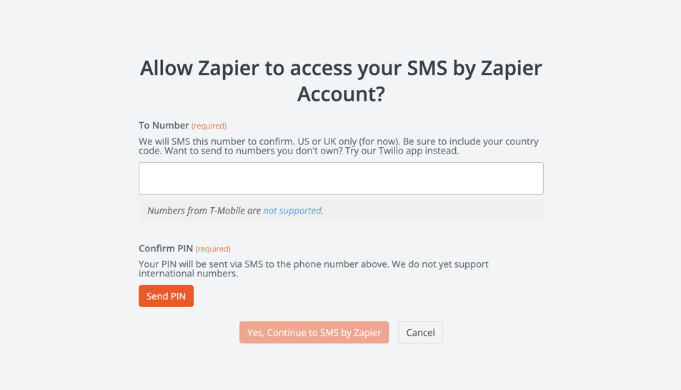 আপনার SMS অ্যাকাউন্ট অনুমোদন করতে প্রয়োজনীয় ক্ষেত্রগুলি পূরণ করুন৷