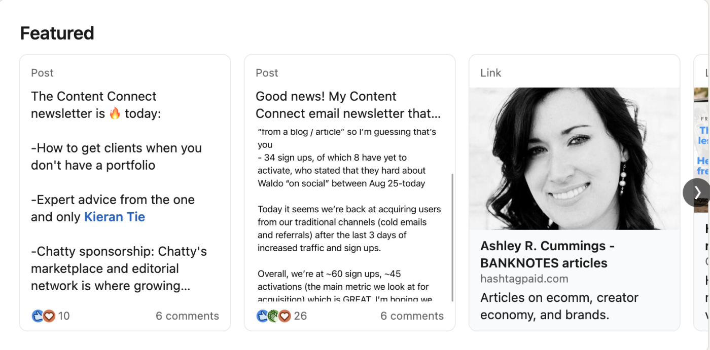 LinkedIn featured content: Ashley Cummings