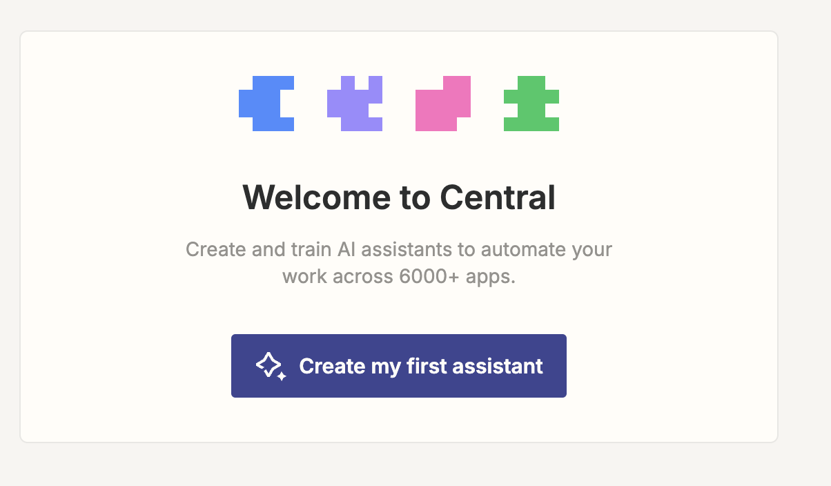 Screenshot of Central first assistant button