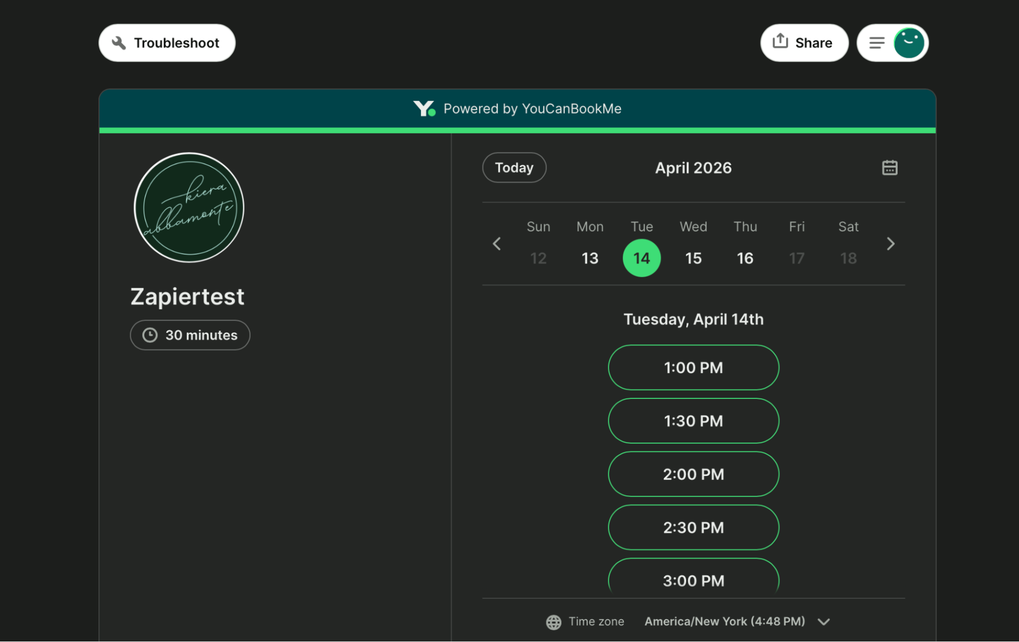 YouCanBookMe, our pick for the best free scheduling app