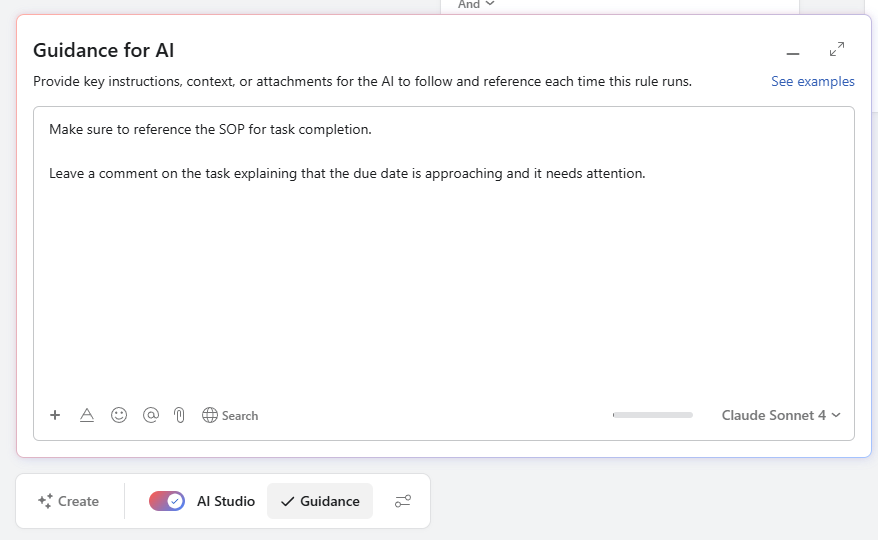 Giving Asana's AI guidance