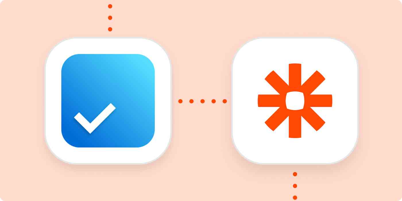 Any.do and Zapier logos on an orange background
