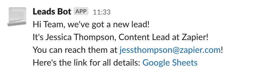 The Zapier app logo connected to the Slack app logo with an arrow next to the text "Send Channel Message to Slack".