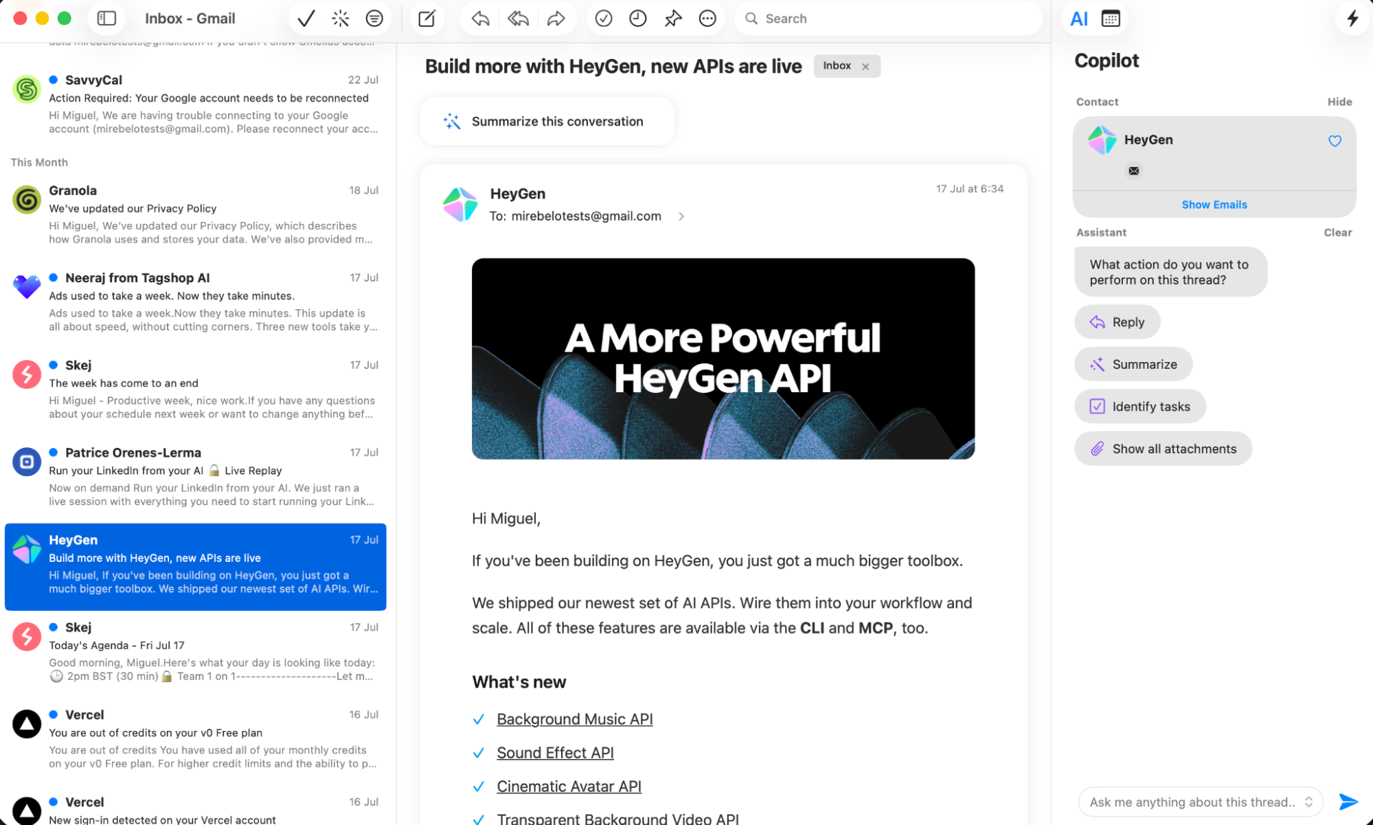 Canary Mail, our pick for the best AI email assistant for multiple devices and email providers
