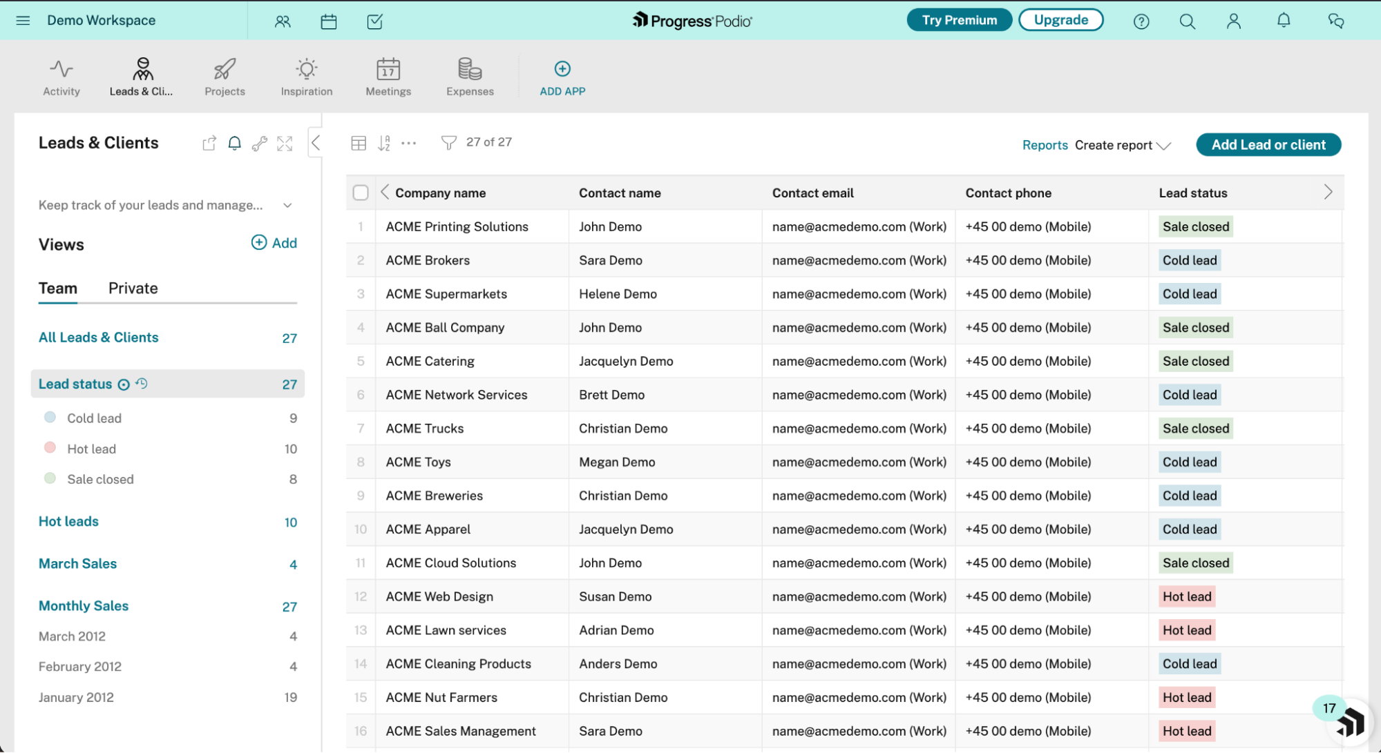 Podio, our pick for the best database-powered app builder for collaboration
