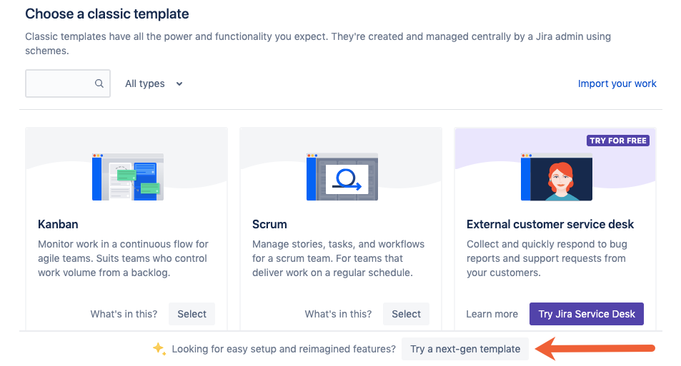 Jira project templates