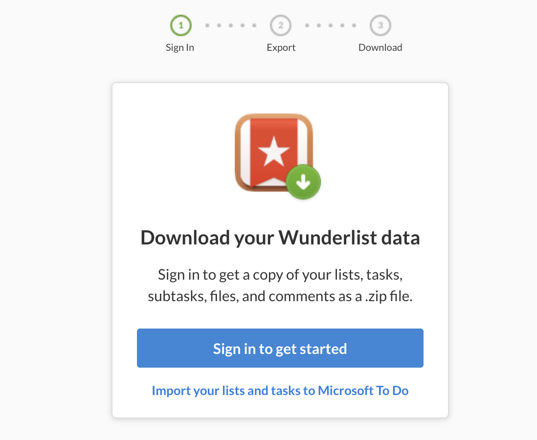Wunderlist export tool