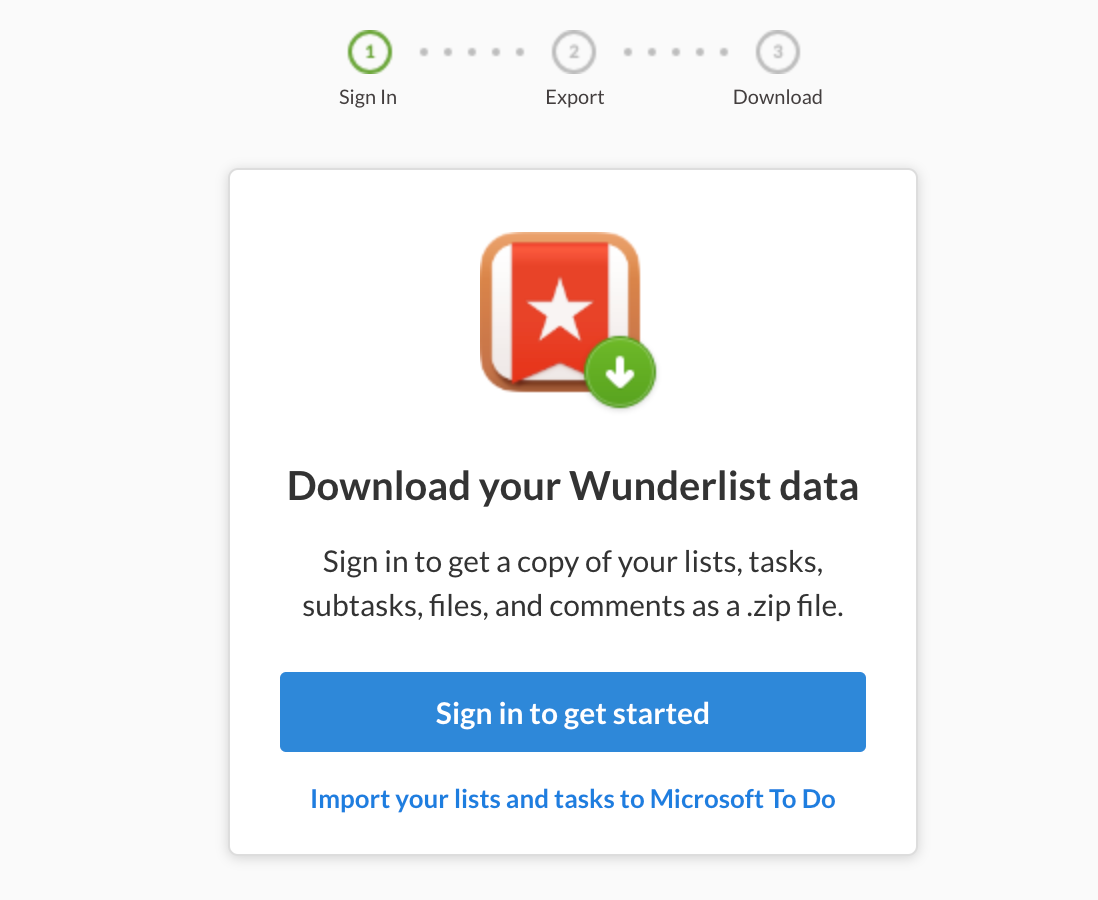 Wunderlist export tool