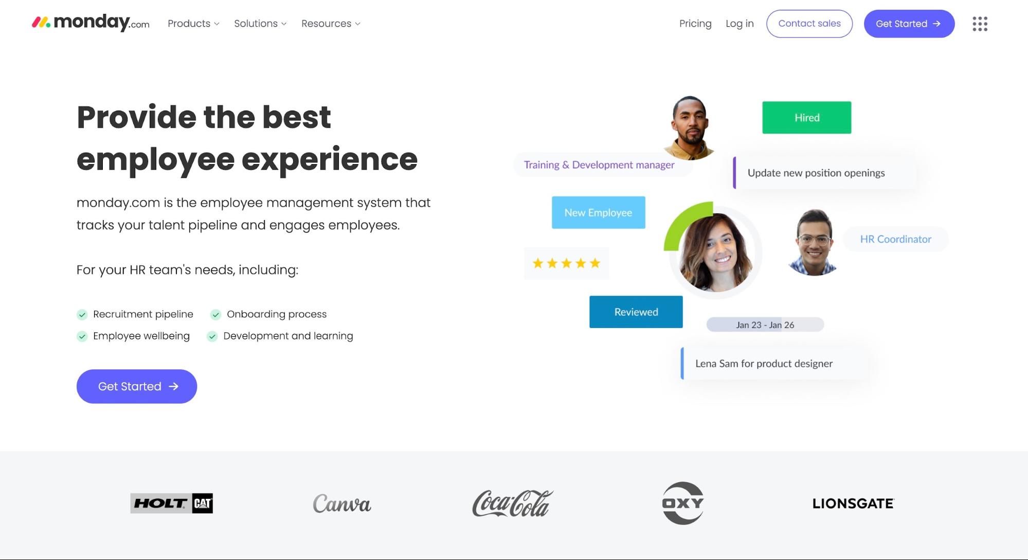 monday.com, our pick for the best HR automation software for employee management.