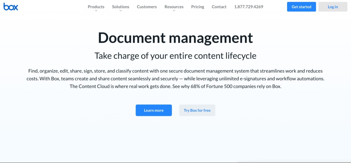 Box, document management software for integrations