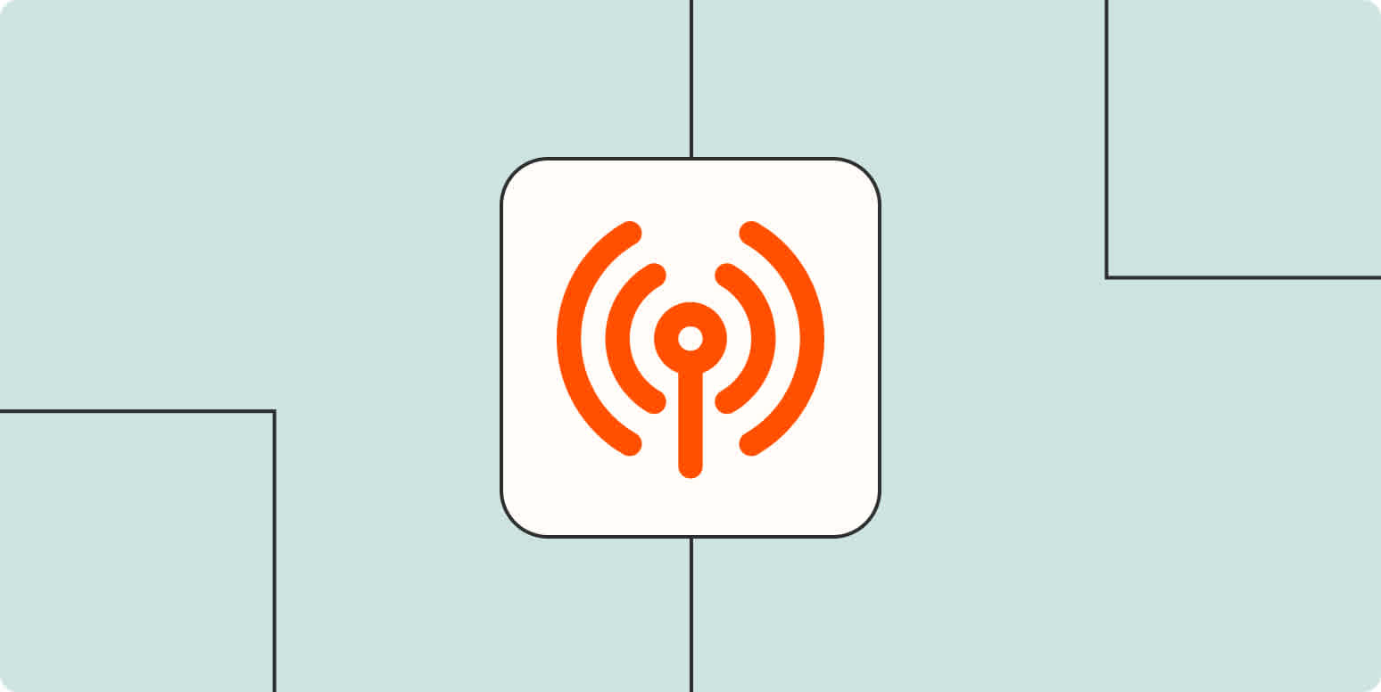 Hero image with a podcast icon